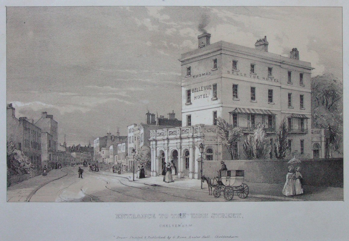 Lithograph - Entrance to the High Street, Cheltenham